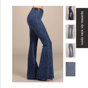 LIGHT GREEN bell bottoms.